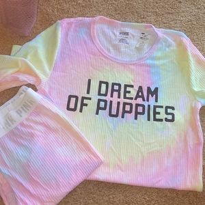 NWT VS PINK tie dye pajama set